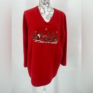 White Stag women’s v neck Christmas holiday sweater, size‎ 16W